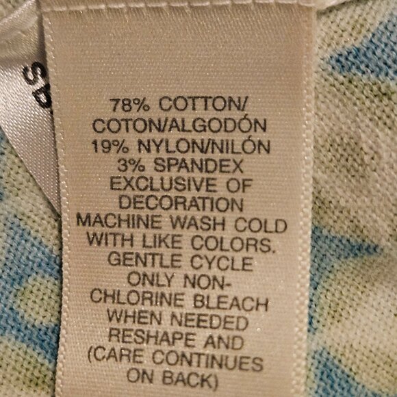 Susan Bristol Green Floral Button Down Cotton Cardigan/Sweater Size Small - Picture 6 of 6